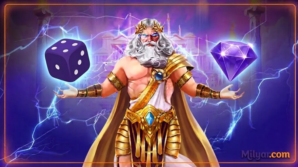 Dede oyunu nedir sorusunu simgeleyen Gates of Olympus Zeus karakteri görseli